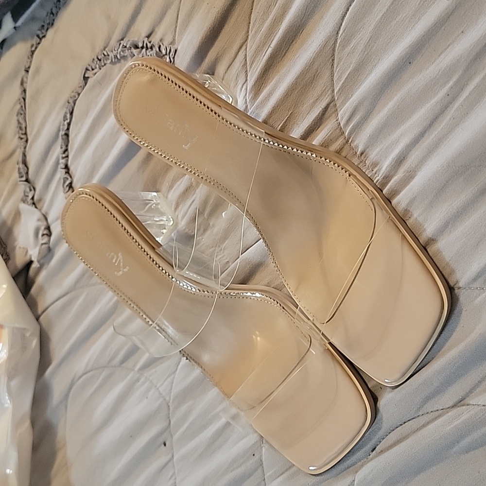 Womens 2 inch clear heels